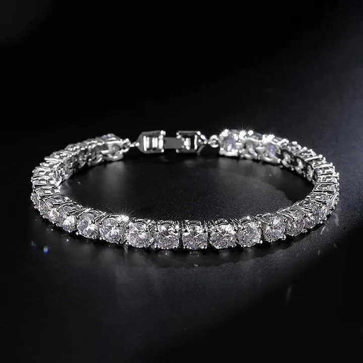 1 pcs Classic Foldover Clasp Tennis Bracelet