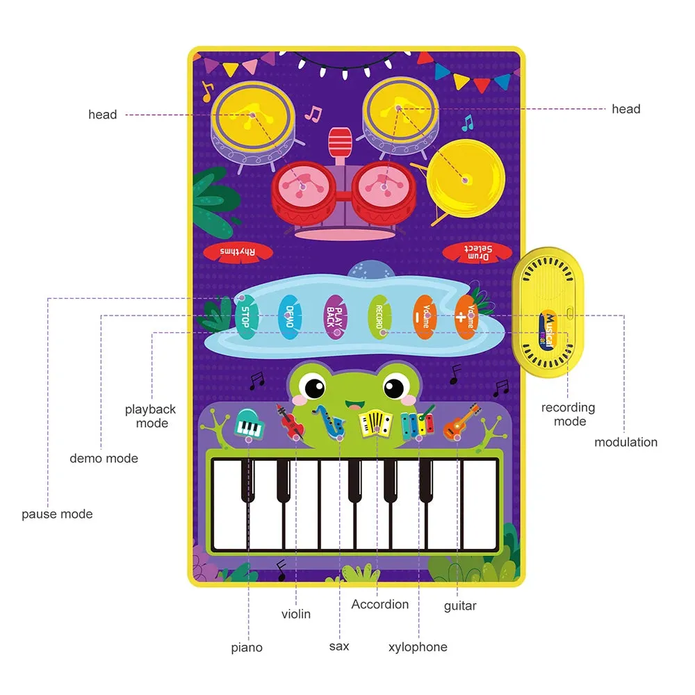 2 In 1 Baby Musical Keyboard Instrument Playmat