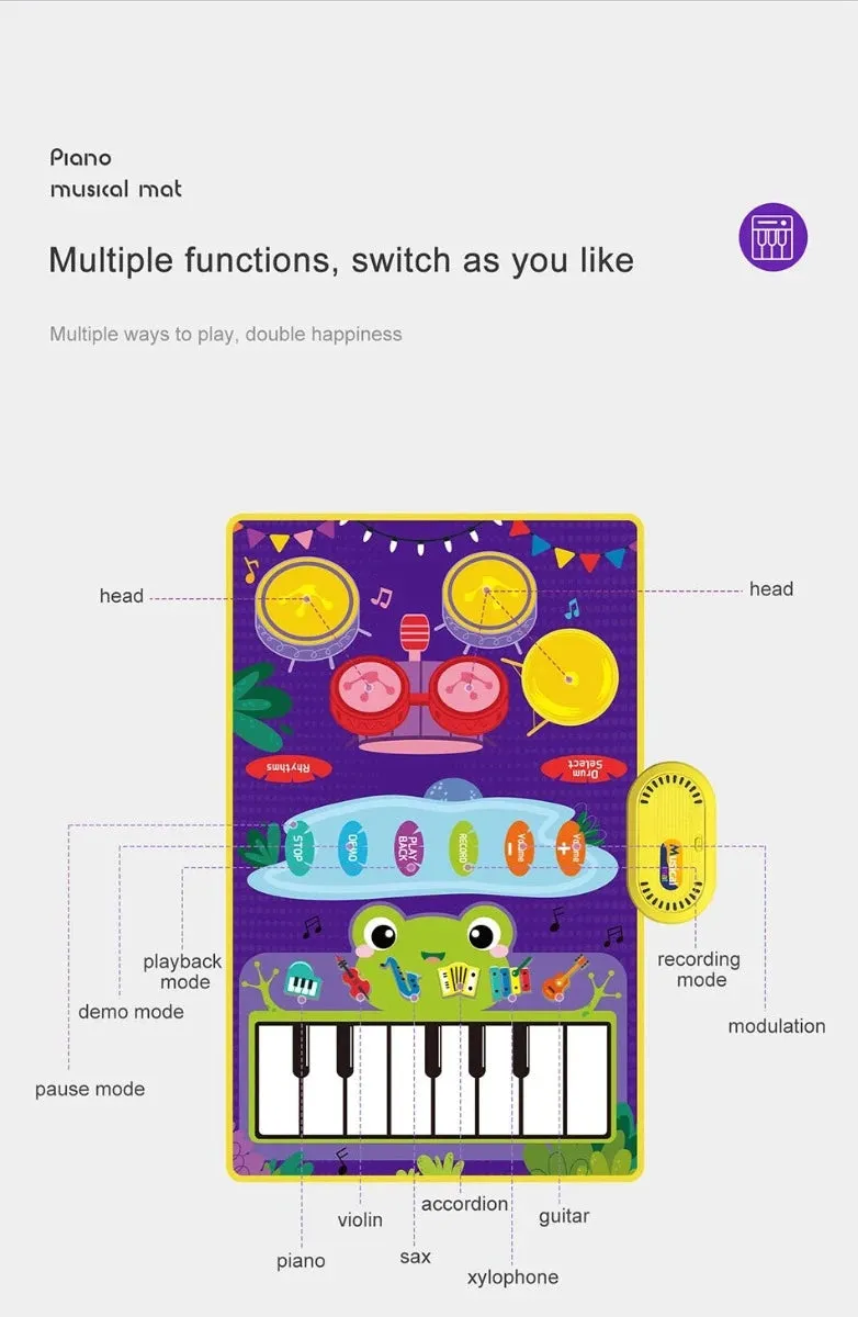 2 In 1 Baby Musical Keyboard Instrument Playmat