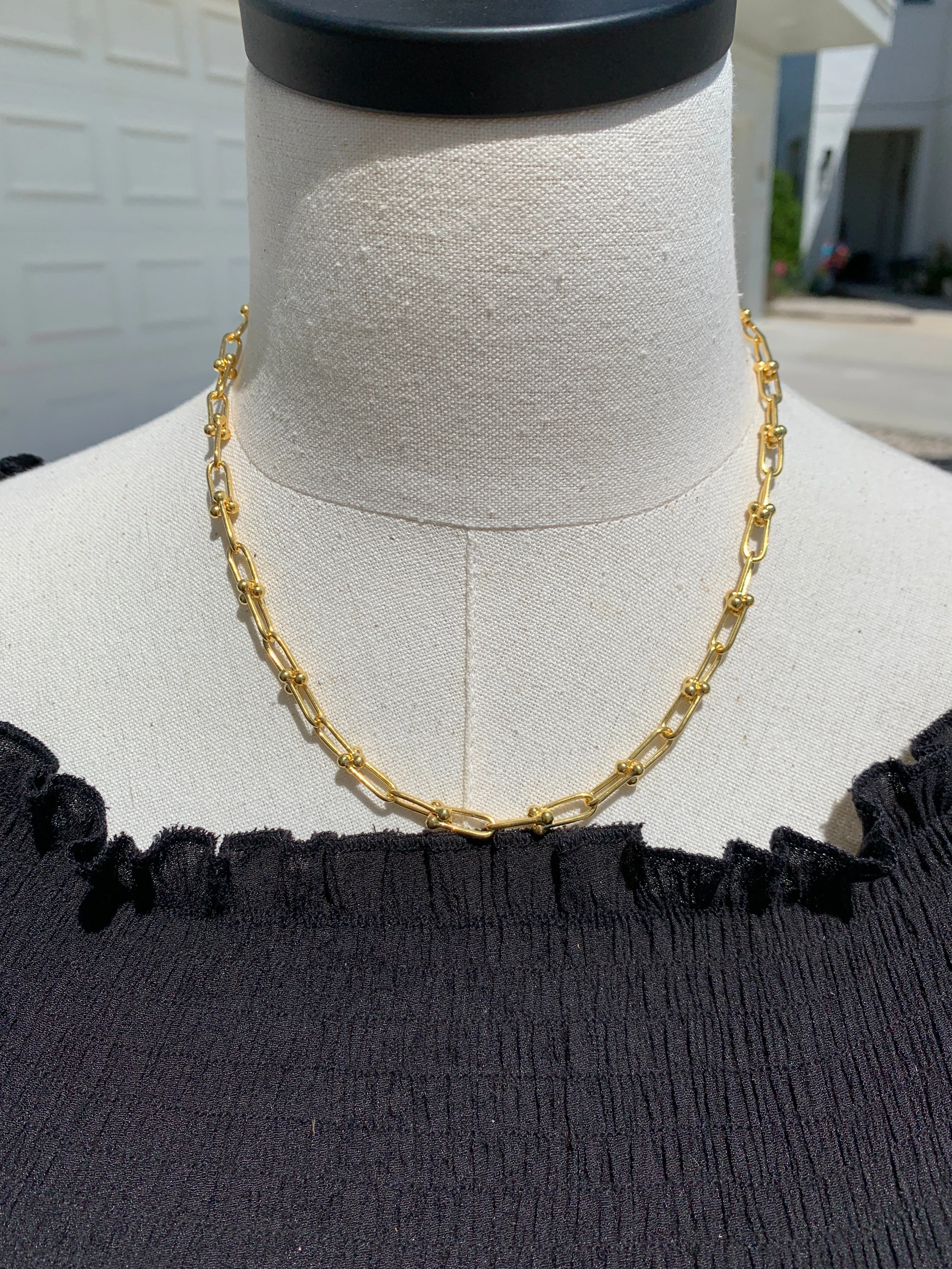 20 1/2" 14 Karat Gold Horse Bit Chain Necklace