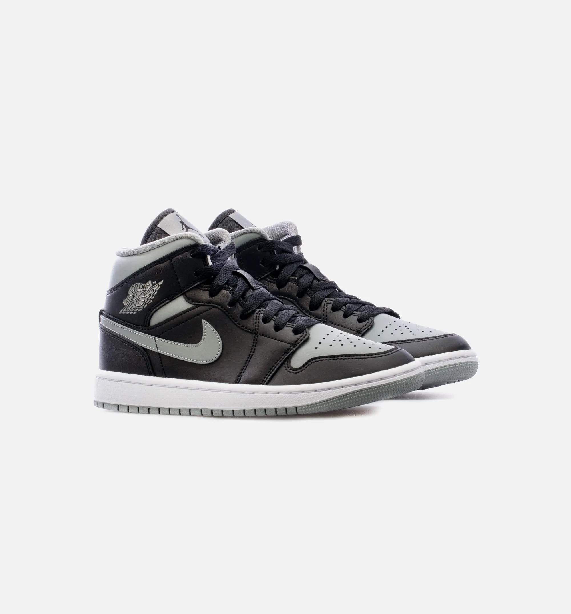 Air Jordan 1 Mid Black Grey Womens Lifestyle Shoe - Black/Grey