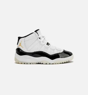 Air Jordan 11 Retro Gratitude Preschool Lifestyle Shoe - White/Black/Metallic Gold