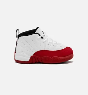 Air Jordan 12 Retro Cherry Infant Toddler Lifestyle Shoe - White/Red