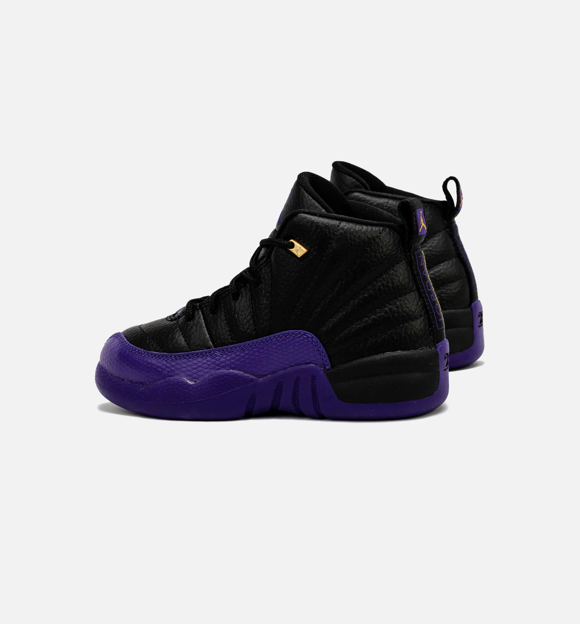 Air Jordan 12 Retro Field Purple Preschool Lifestyle Shoe - Black/Purple