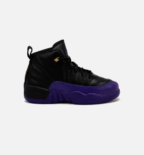 Air Jordan 12 Retro Field Purple Preschool Lifestyle Shoe - Black/Purple