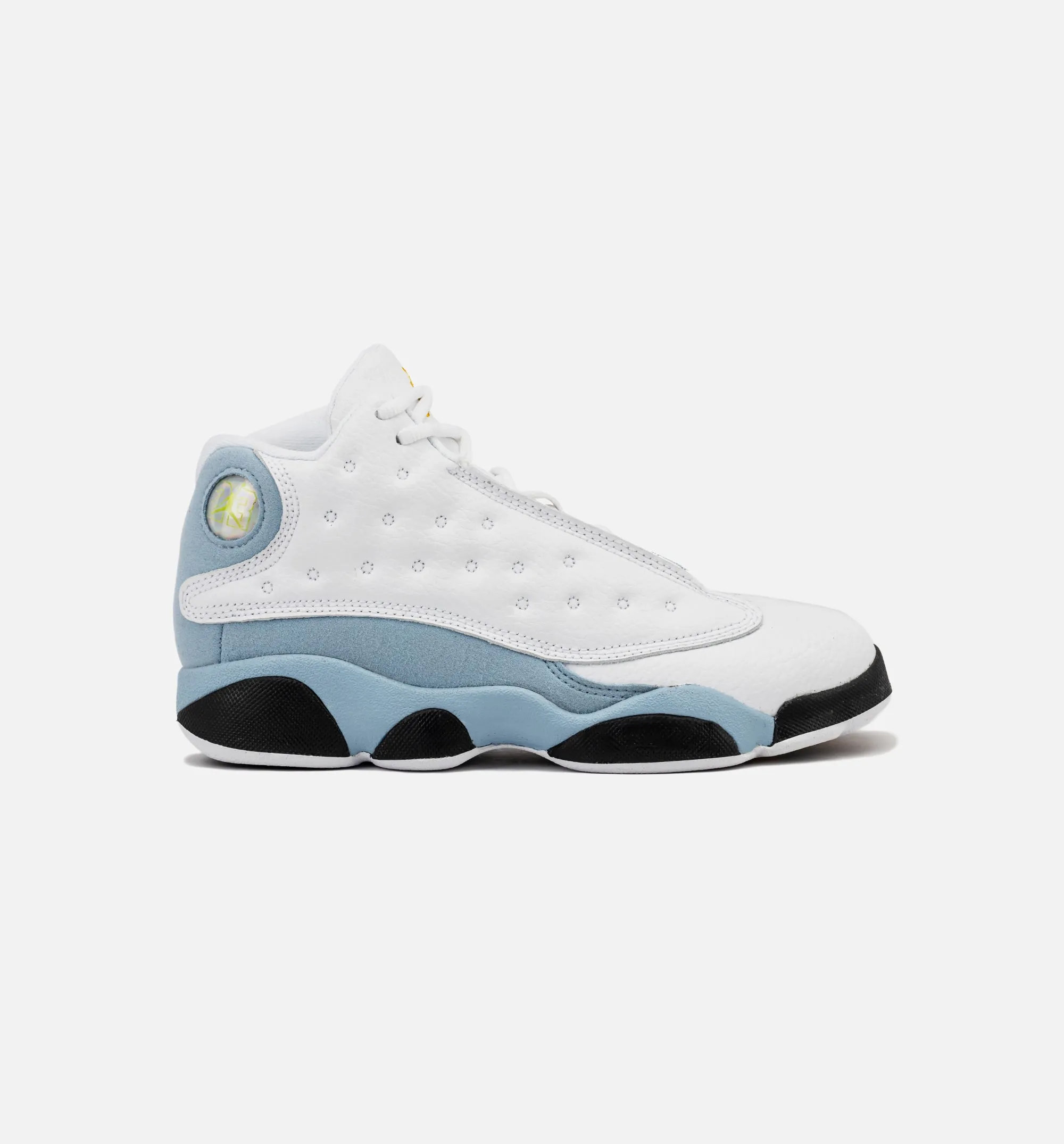 Air Jordan 13 Retro Blue Grey Preschool Lifestyle Shoe - White/Yellow Ochre/Blue Grey/Black