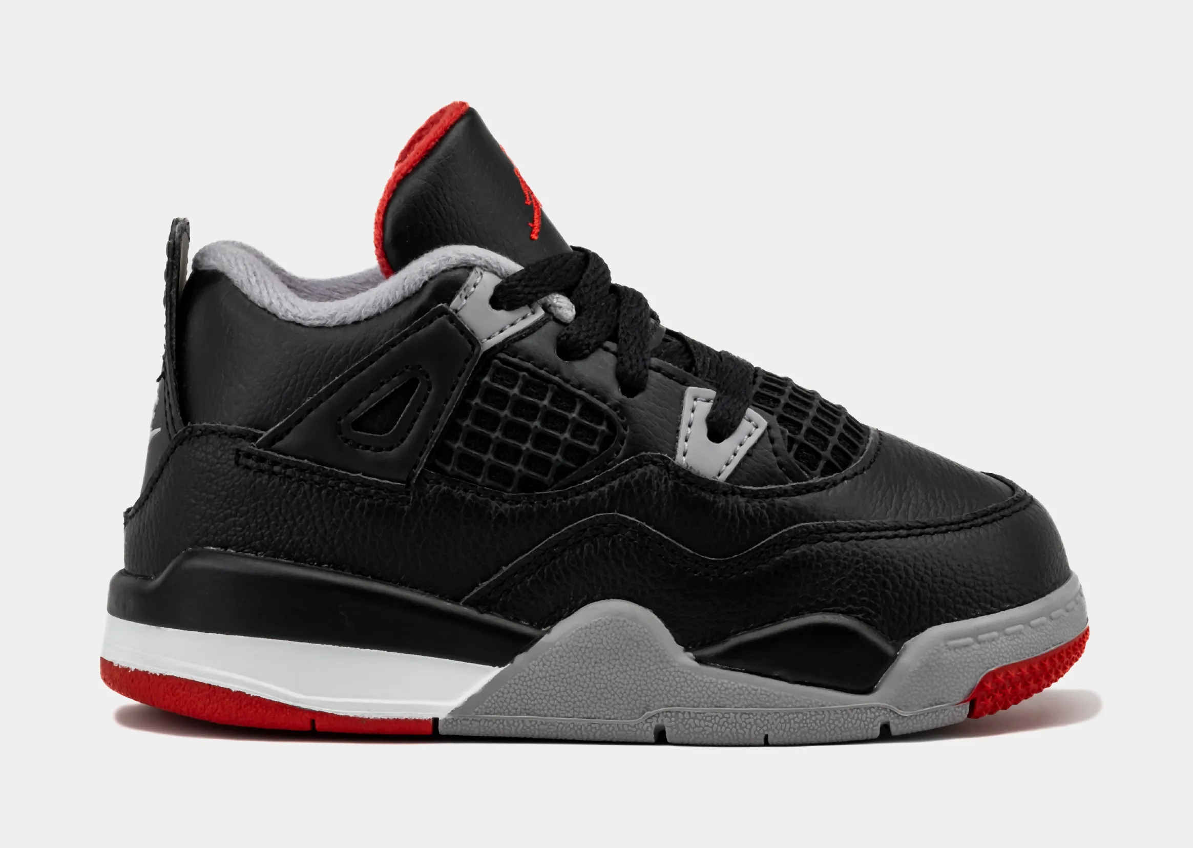 Air Jordan 4 Retro Bred Reimagined Infant Toddler Lifestyle Shoes (Black/Fire Red/Cement Grey)