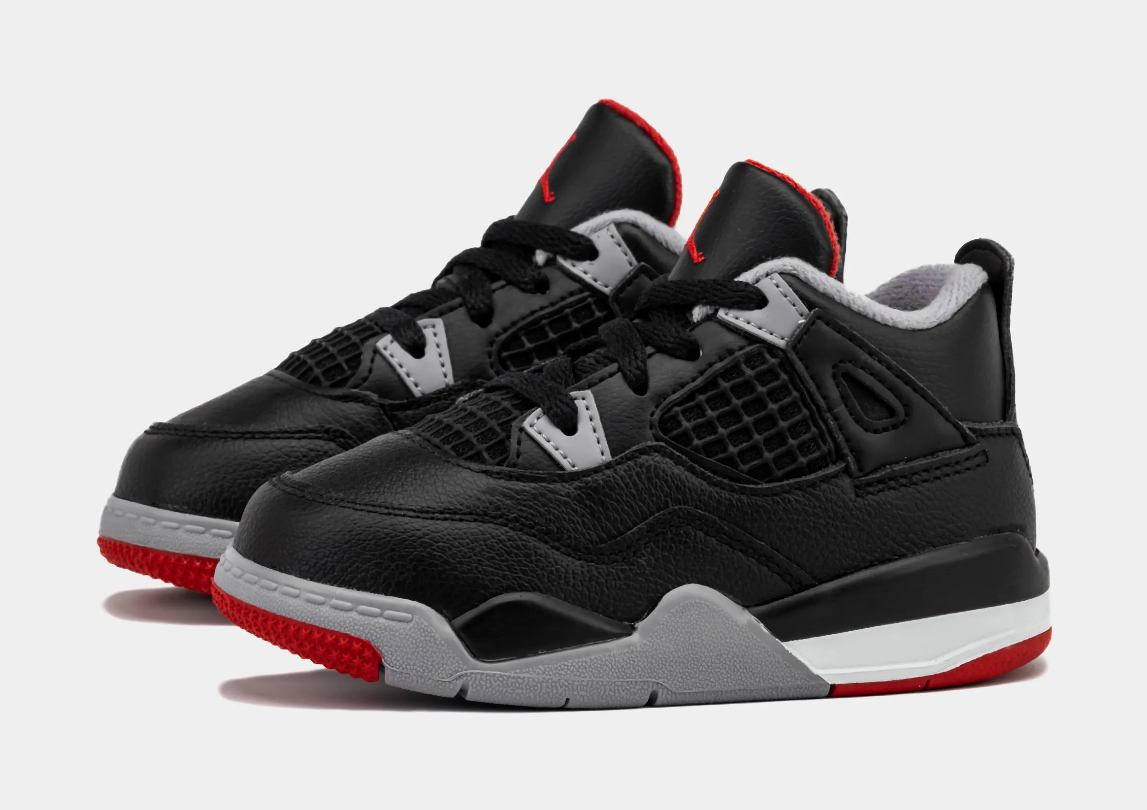 Air Jordan 4 Retro Bred Reimagined Infant Toddler Lifestyle Shoes (Black/Fire Red/Cement Grey)