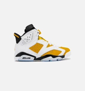 Air Jordan 6 Retro Yellow Ochre Mens Lifestyle Shoe - White/Yellow Ochre/Black Free Shipping