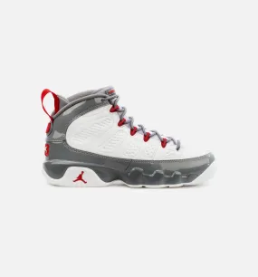 Air Jordan 9 Retro Fire Red Grade School Lifestyle Shoe - White/Red Free Shipping