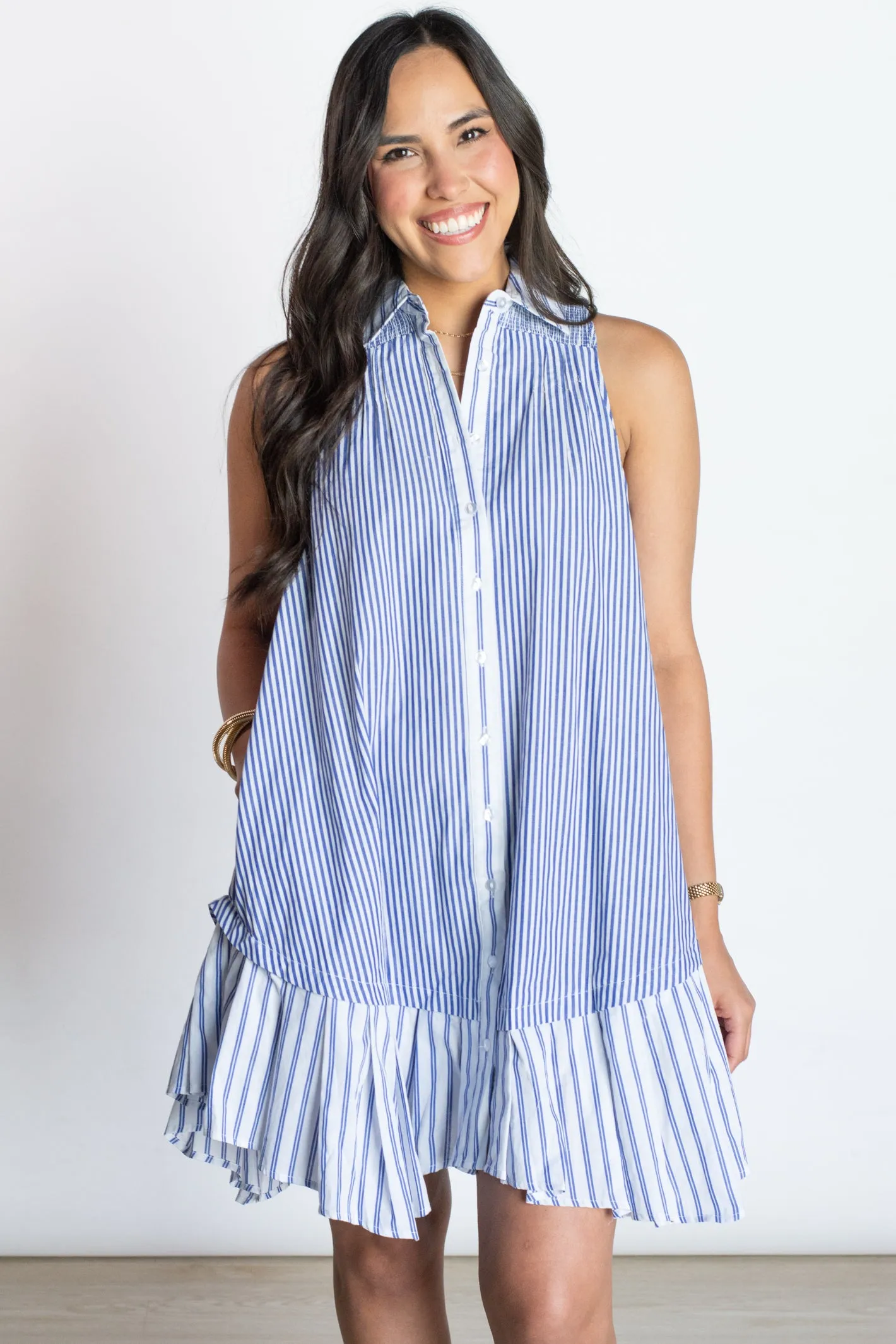 Always on My Mind Striped Collar Dress