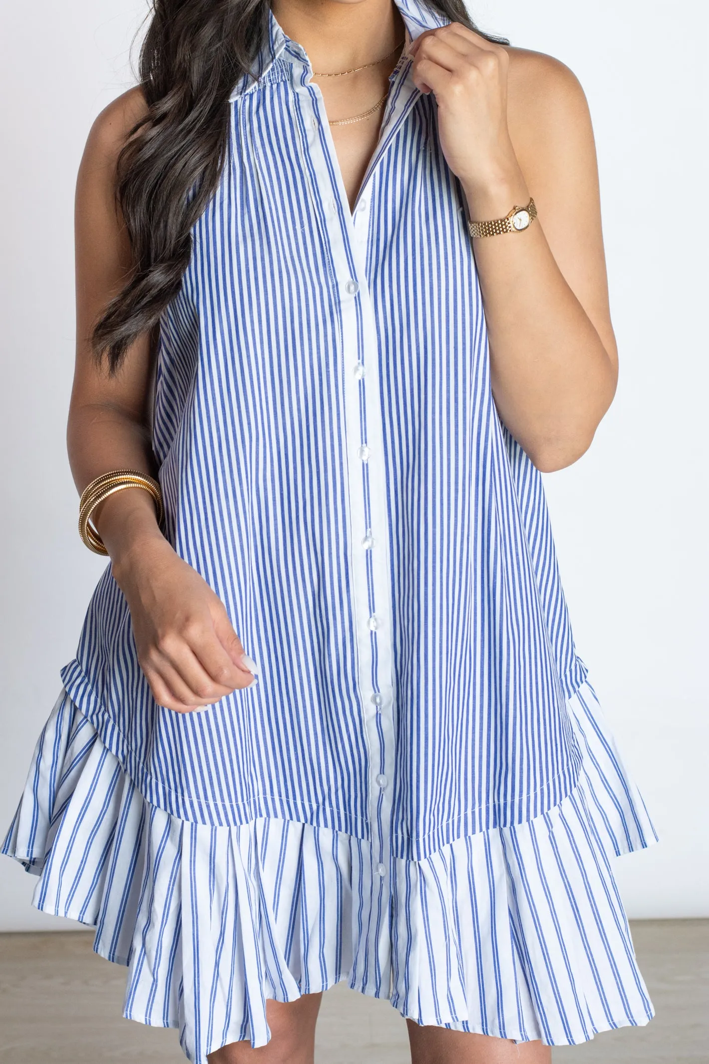 Always on My Mind Striped Collar Dress