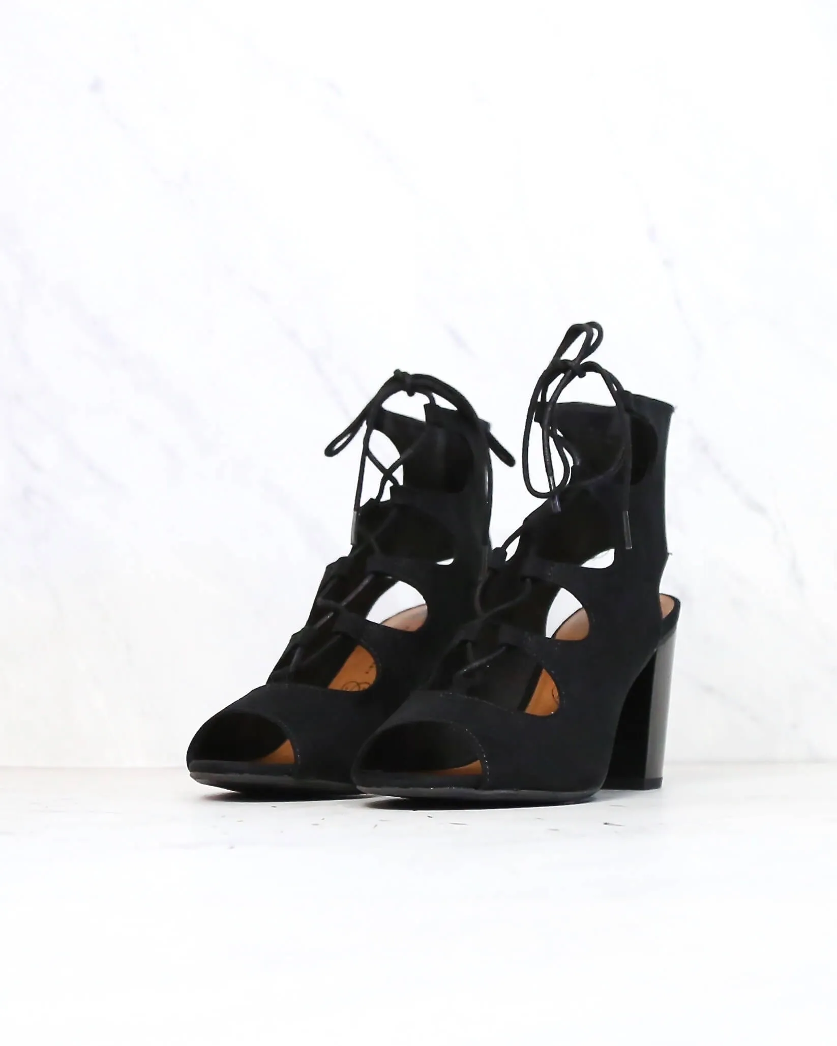 BC Footwear - Vivacious Lace Up Sandals in Black