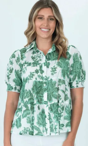 Bella Top - Green Floral