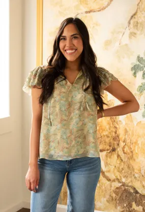 Blossom Beauty Pistachio Floral Top