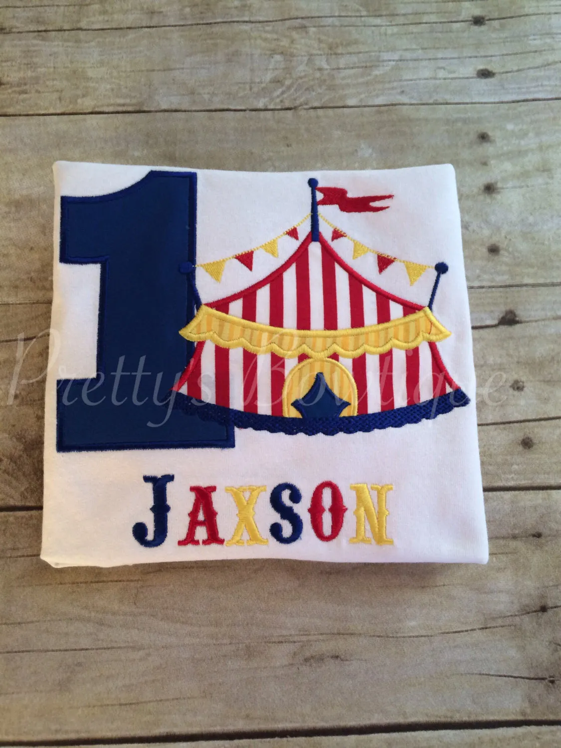 Boy Circus Under the BIG tent shirt.  Perfect for a trip to the circus or a Circus party bodysuit