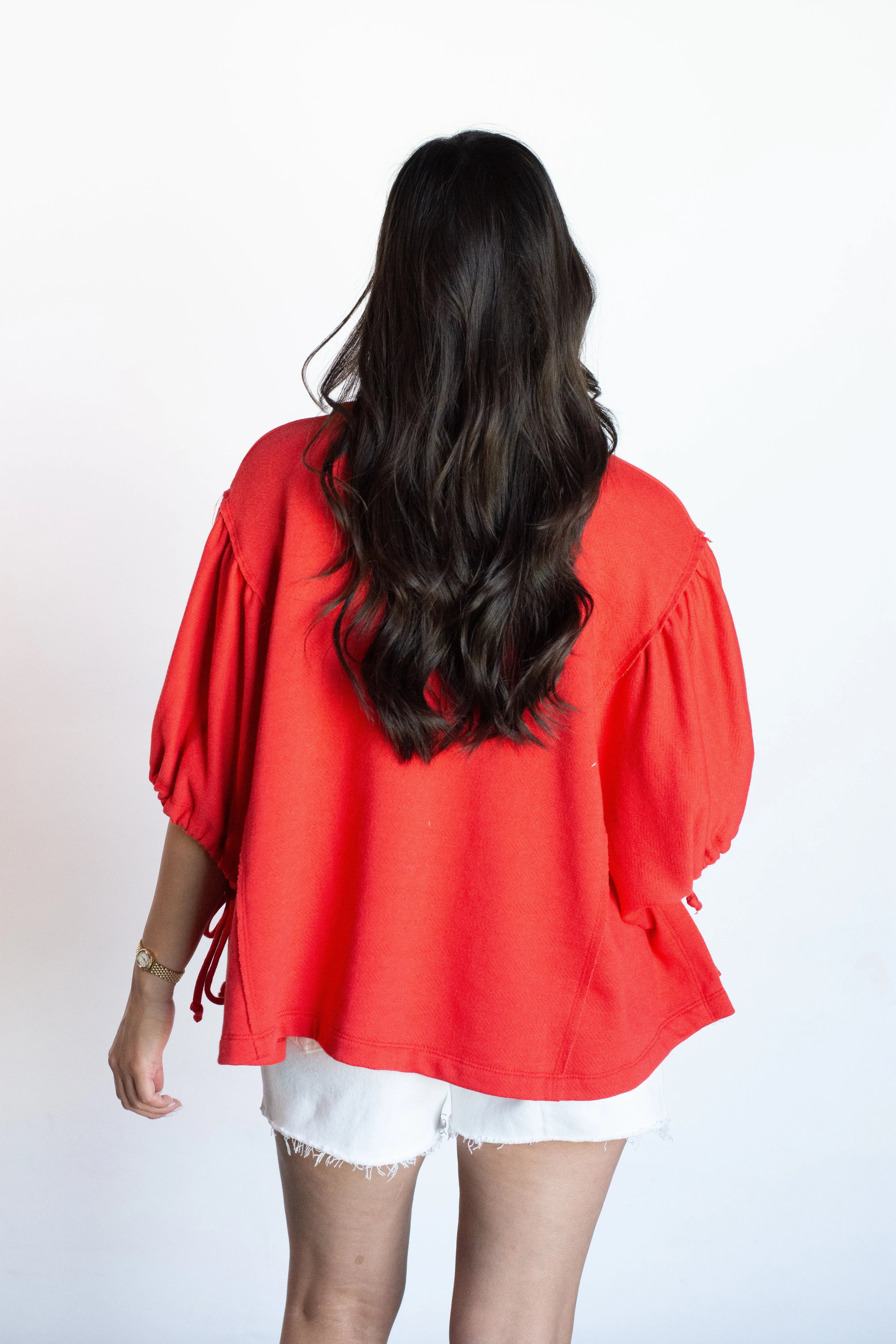 Castaway with Me Red Oversized Top