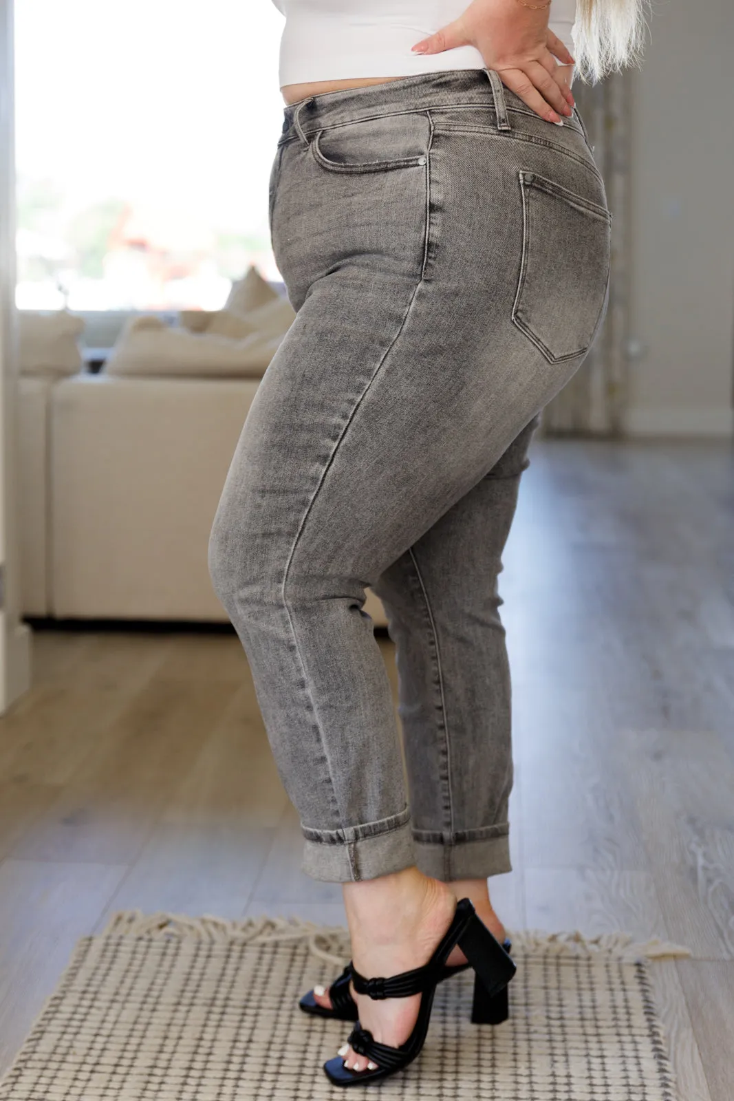 Charlotte High Rise Stone Wash Slim Jeans in Gray-- Use the code SPRINGJB for 20% off!