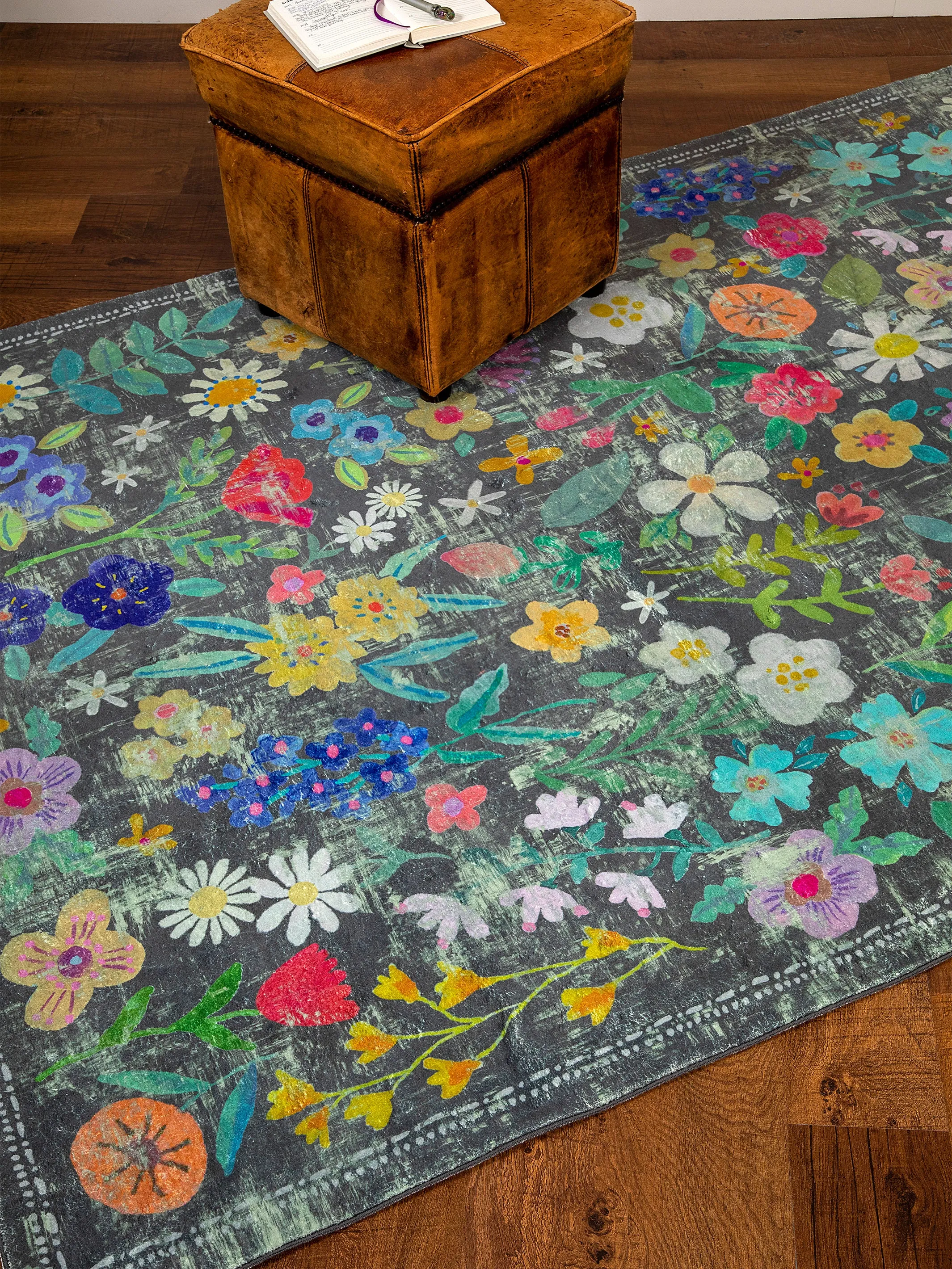 Chenille Rug, 5' x 7' - Wildflower