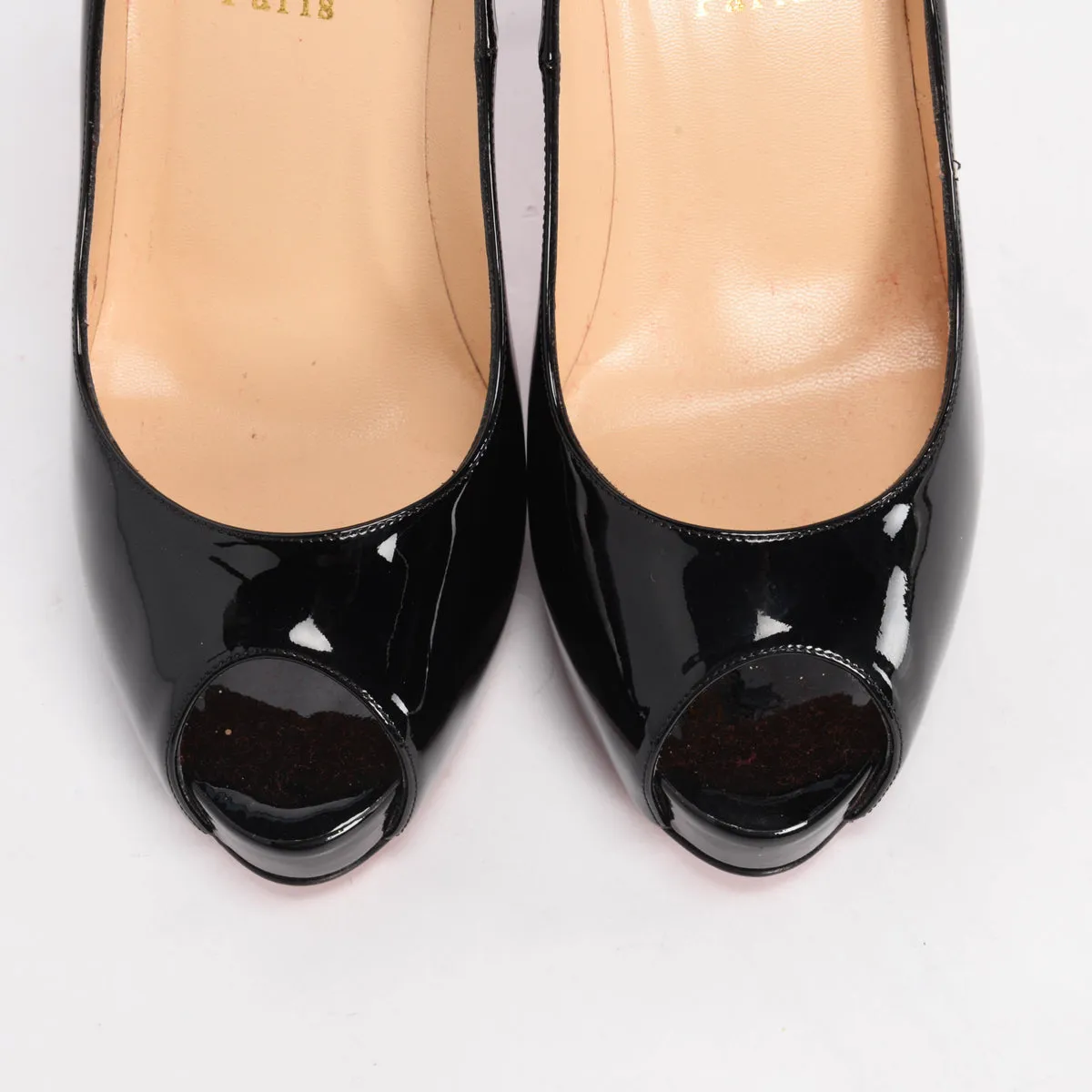 Christian Louboutin Black Patent Very Prive 120 Pumps 40