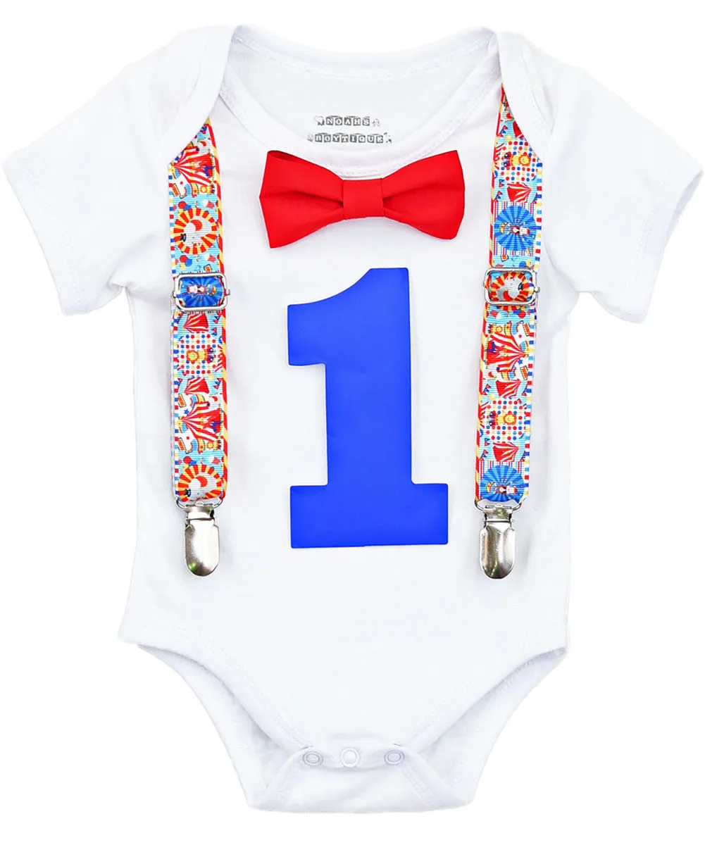 Circus Birthday Outfit Baby Boy Carnival Theme Animals Big Top