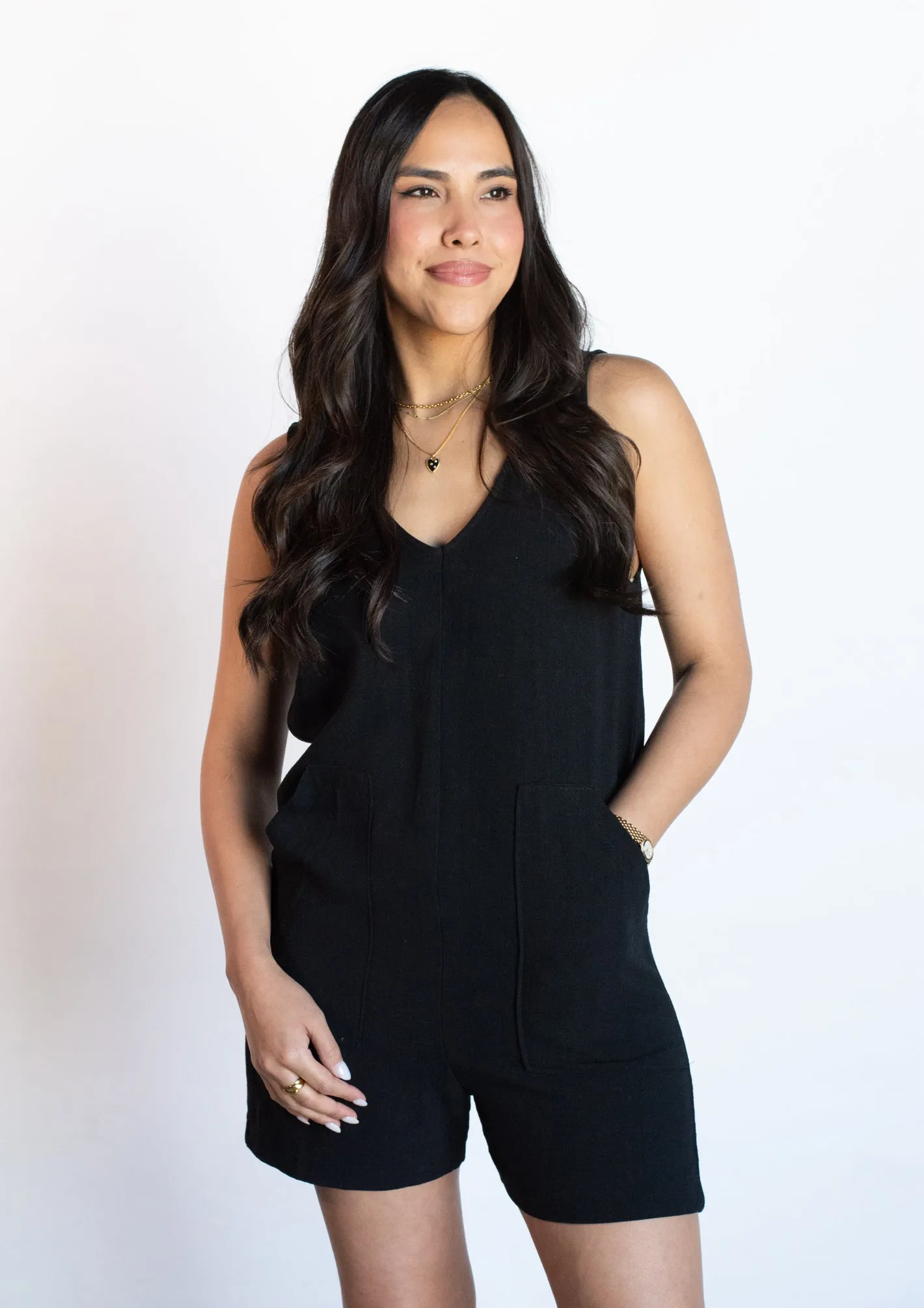 Dapper Days Black Romper