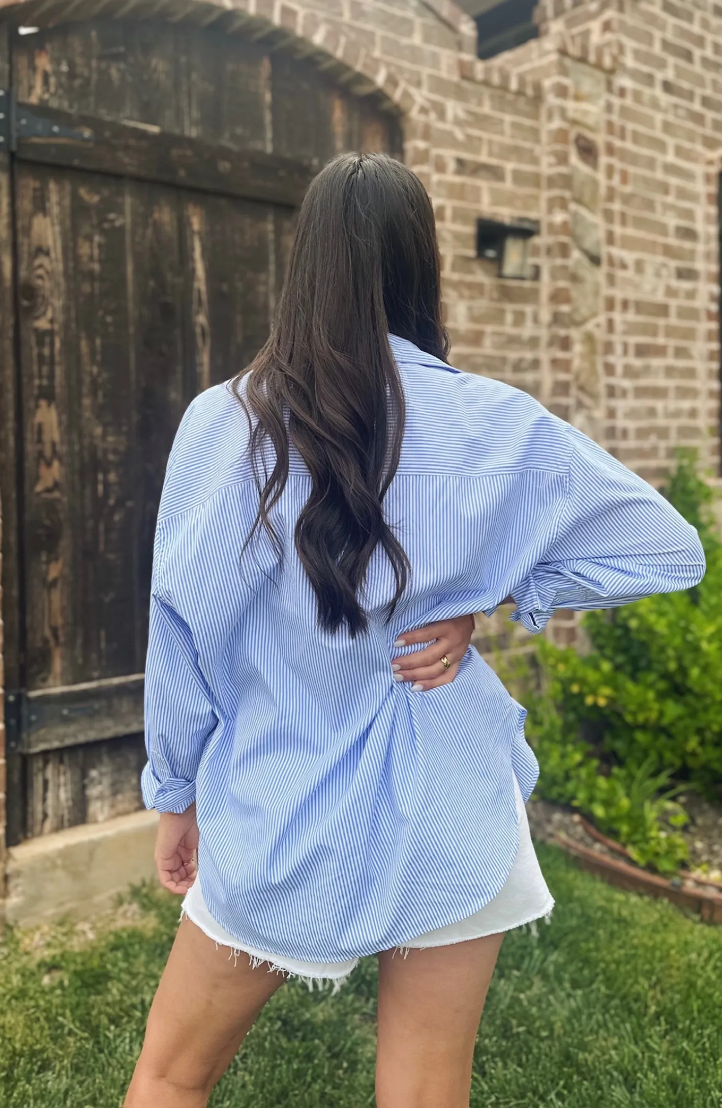 Feelin' Beachy Striped Button Down Top