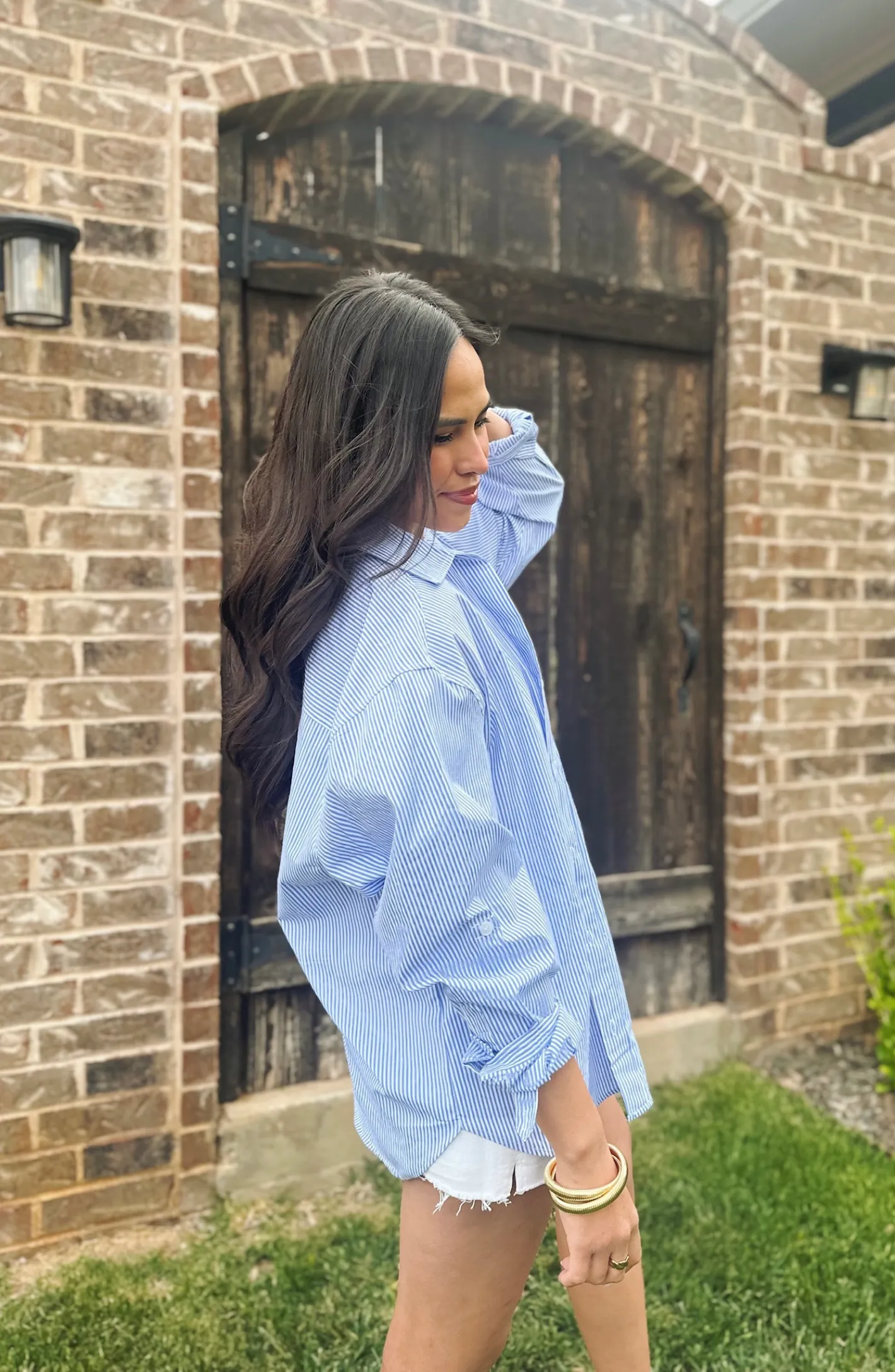 Feelin' Beachy Striped Button Down Top