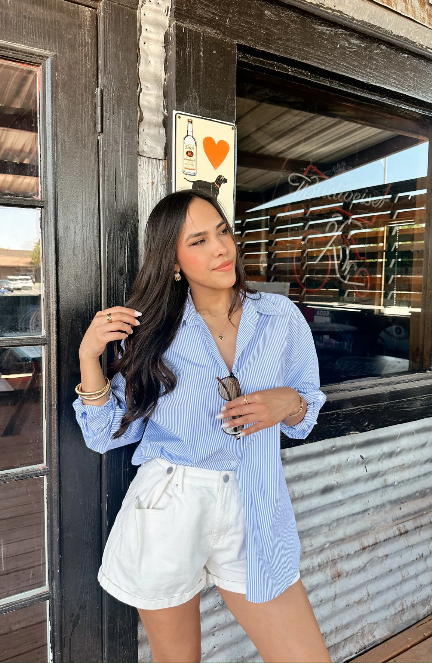 Feelin' Beachy Striped Button Down Top