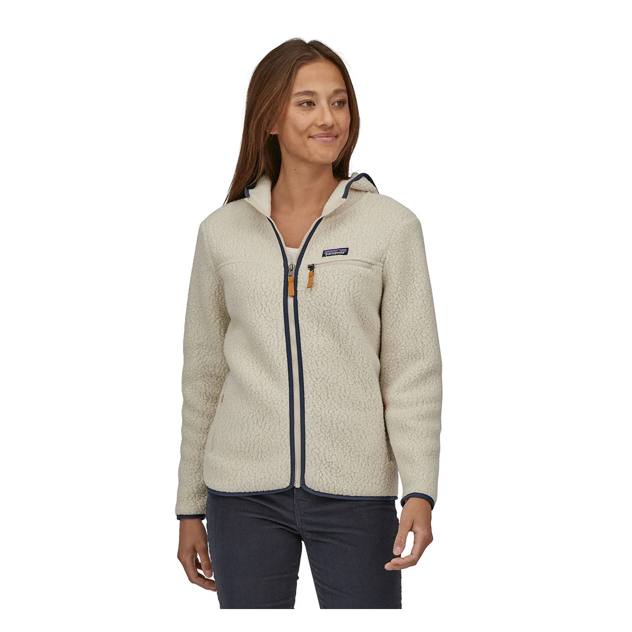 Felpa Donna Patagonia Retro Pile Fleece Hoody Bianco Panna