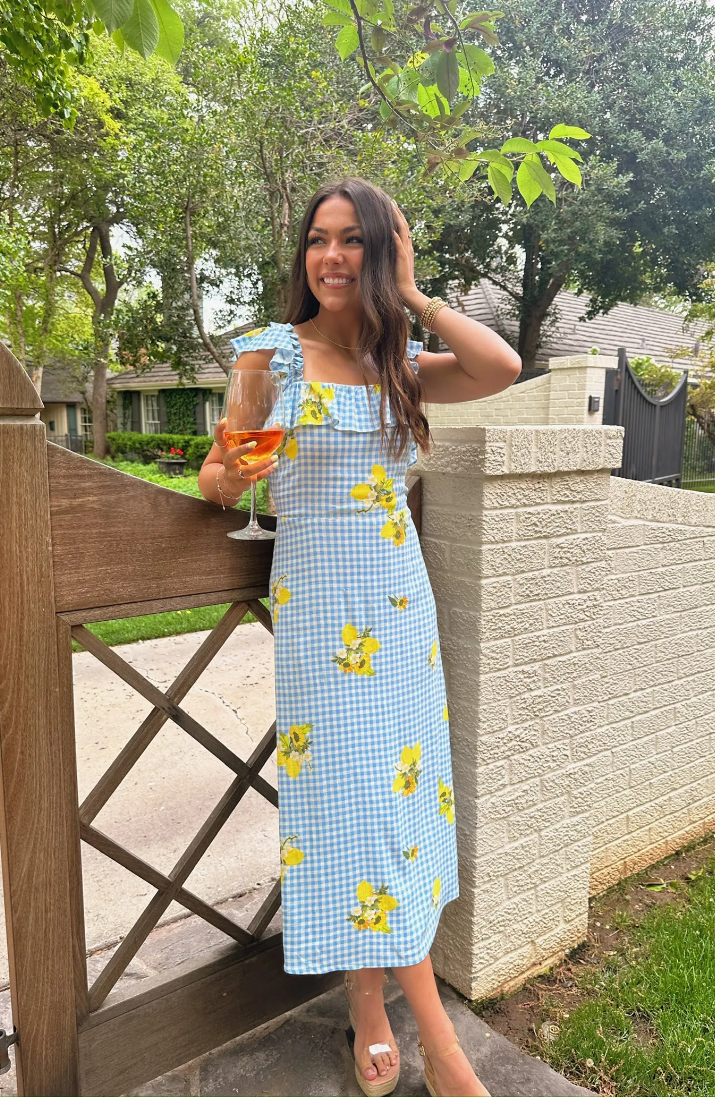 Garden Party Blue Gingham Dress