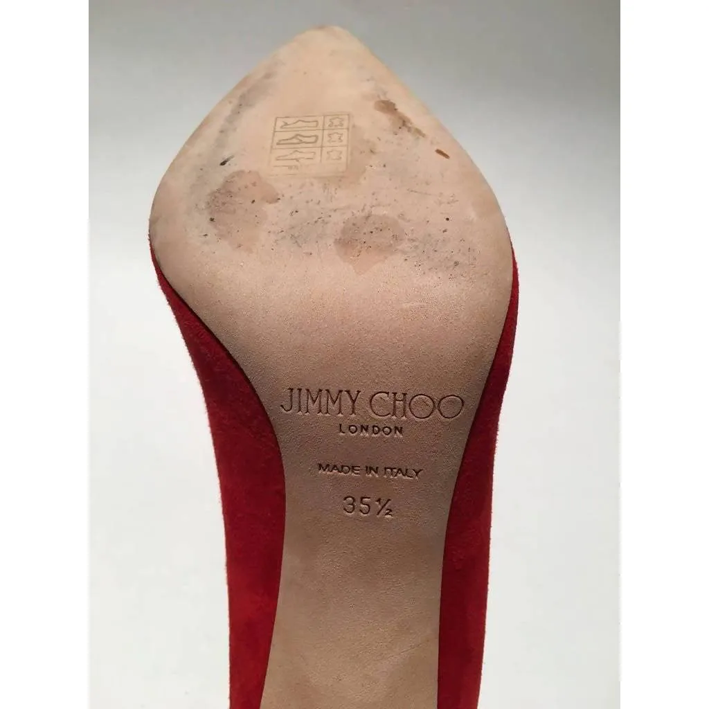 Jimmy Choo Suede Red Pumps | US 5.5 - EU 35.5