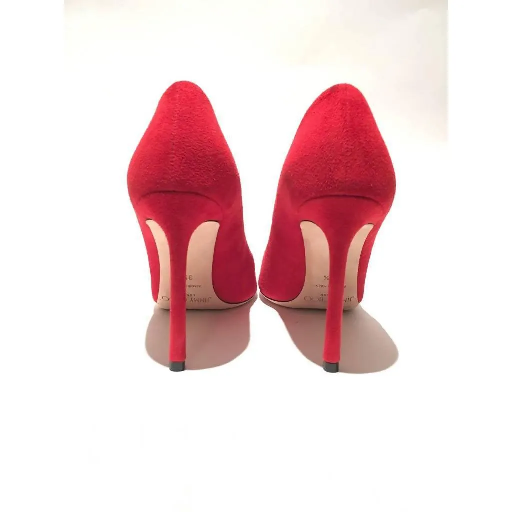 Jimmy Choo Suede Red Pumps | US 5.5 - EU 35.5