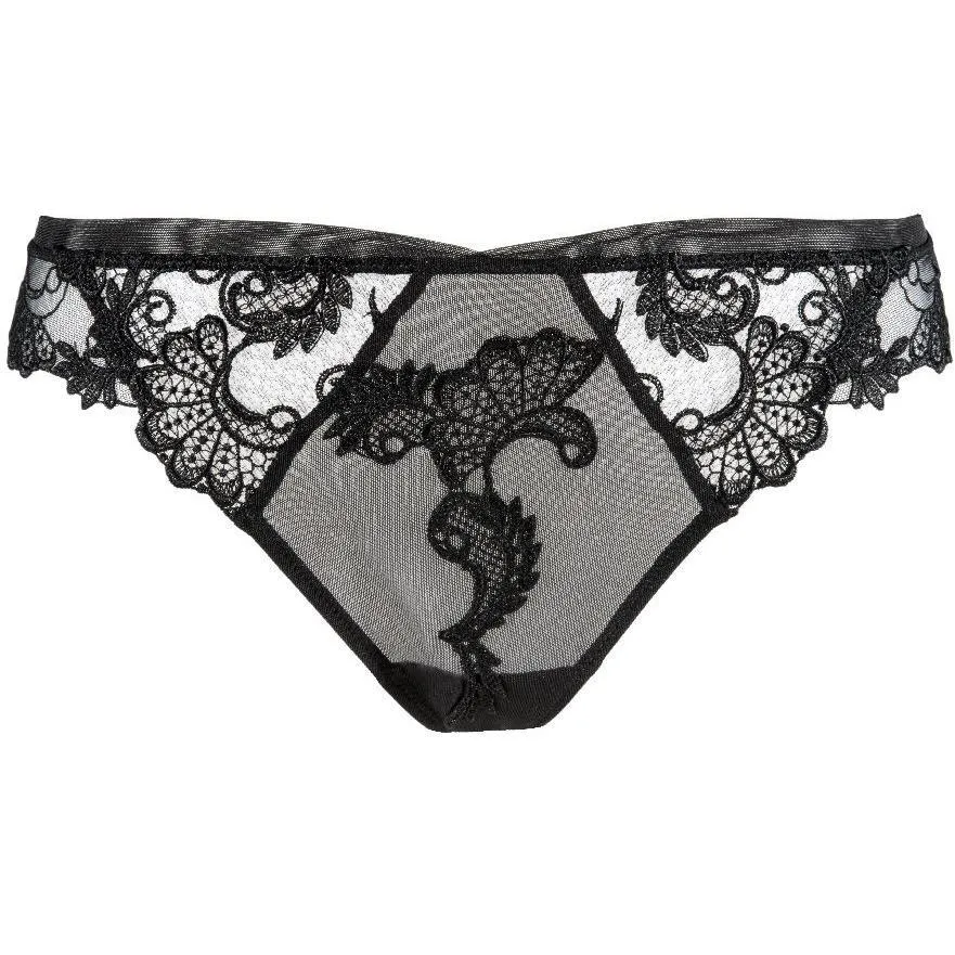 Lise Charmel Dressing Floral Thong in Noir ACC0088