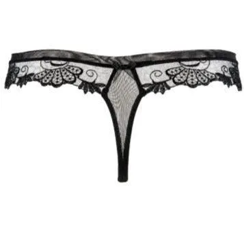 Lise Charmel Dressing Floral Thong in Noir ACC0088