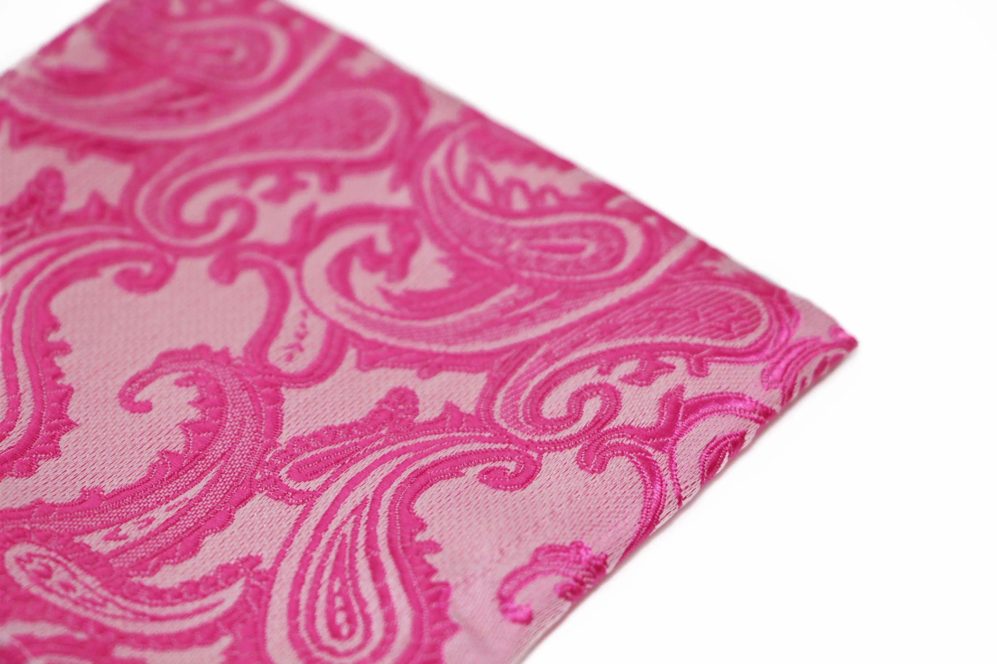 Mens Hot Pink Paisley Pocket Square