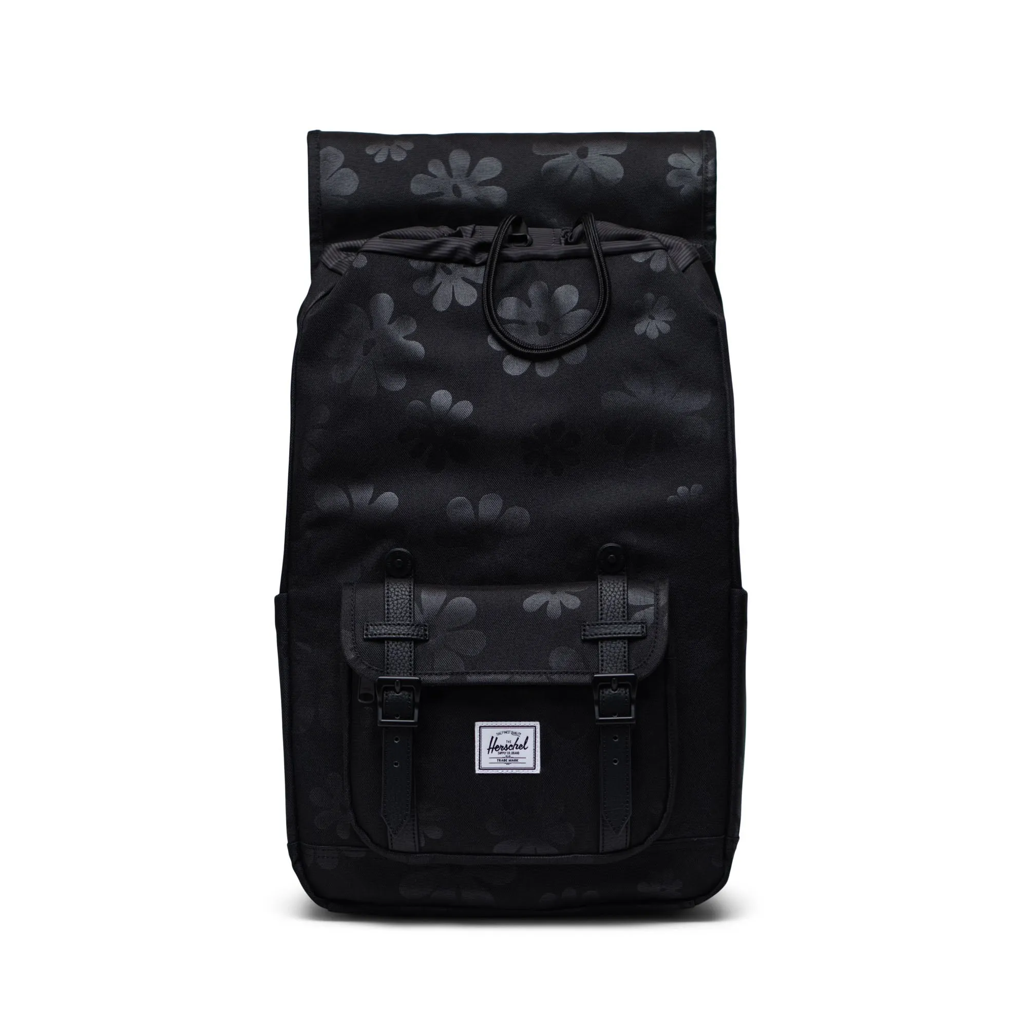 Mochila Herschel Little America Mid Black Floral Sun