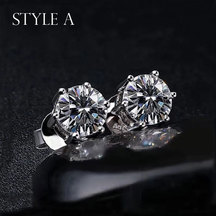 Moissanite Sterling Silver Earrings For Women