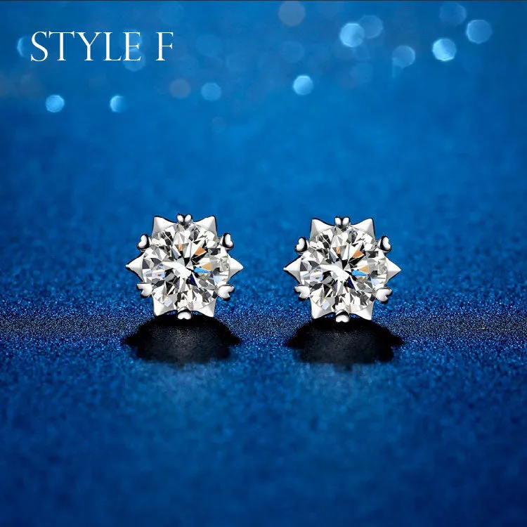 Moissanite Sterling Silver Earrings For Women