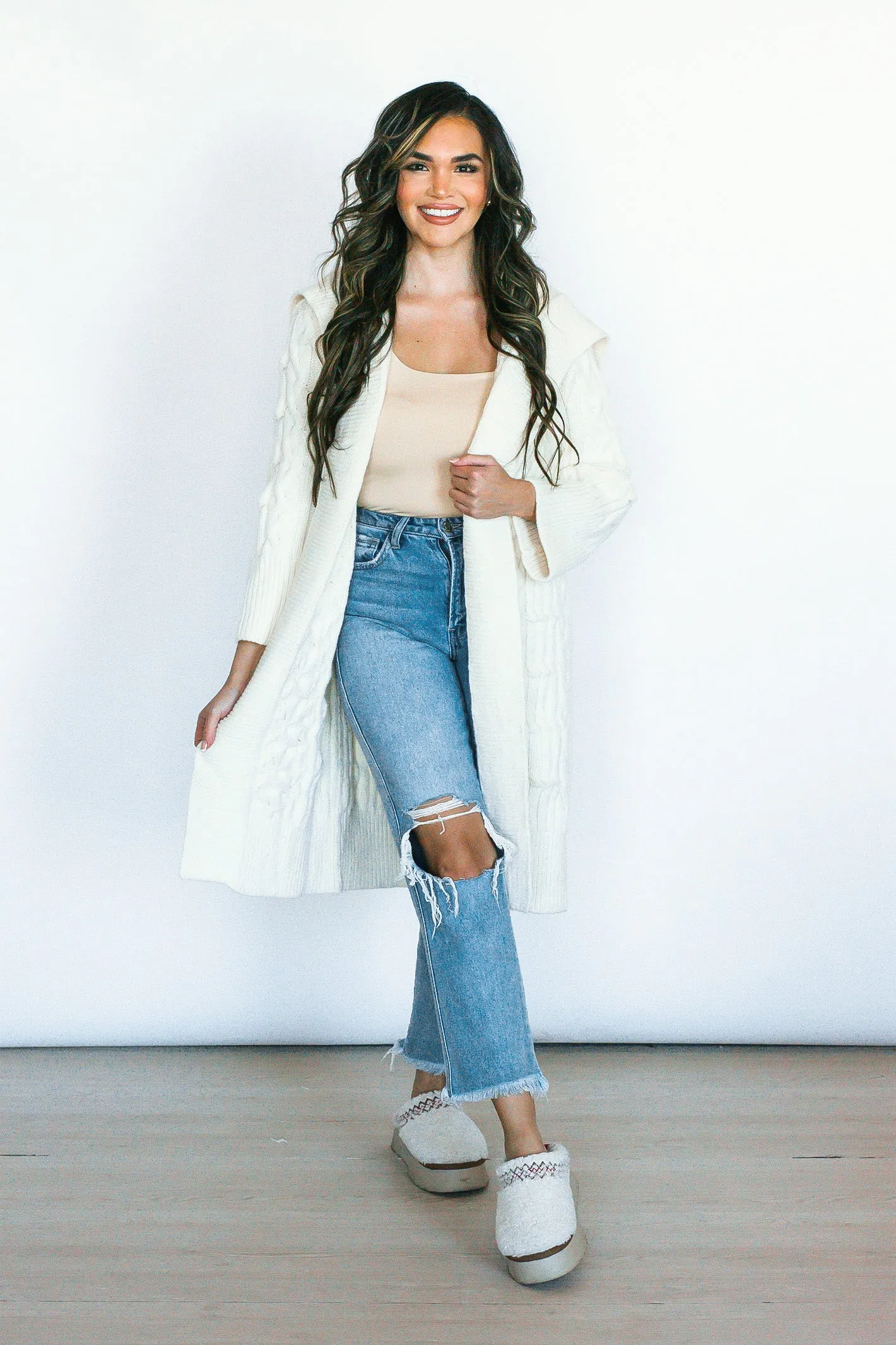 Nothing Left to Say Ivory Chunky Knit Cardigan