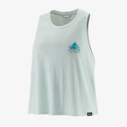 Patagonia Women's Capilene Cool Trail Cropped Tank Top - Chouinard Crest: Wispy Green