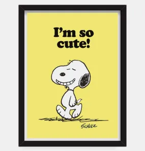 Peanuts I'm So Cute Snoopy Print – Framed – A3