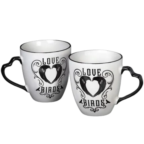 Raven Love Birds Mug Set