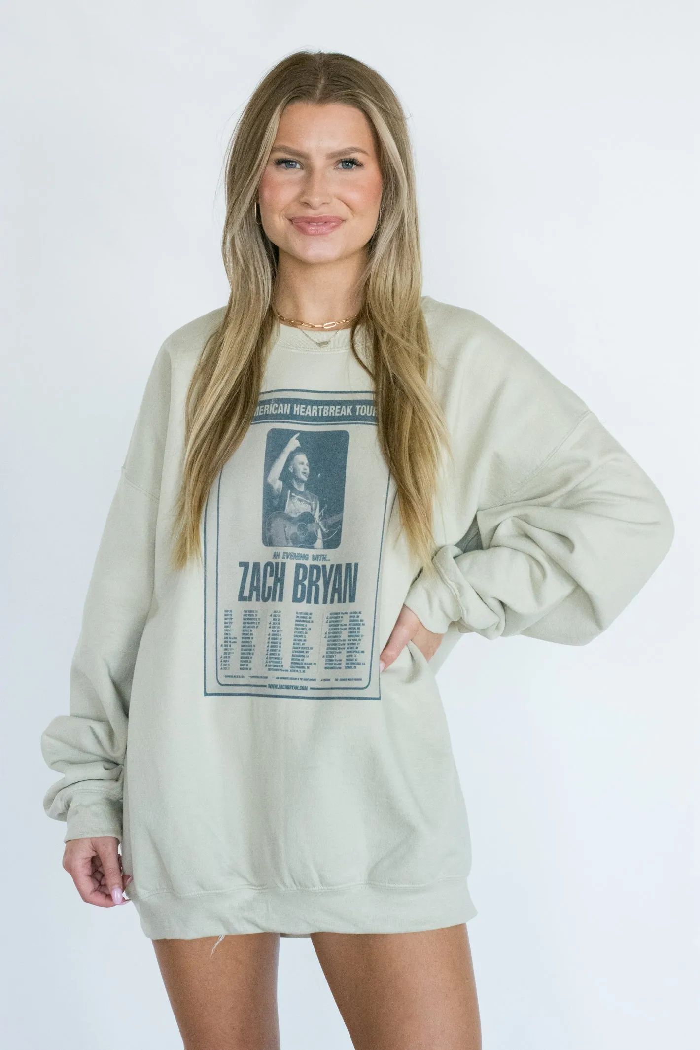 Zach Bryan Tour Date Graphic Sweatshirt